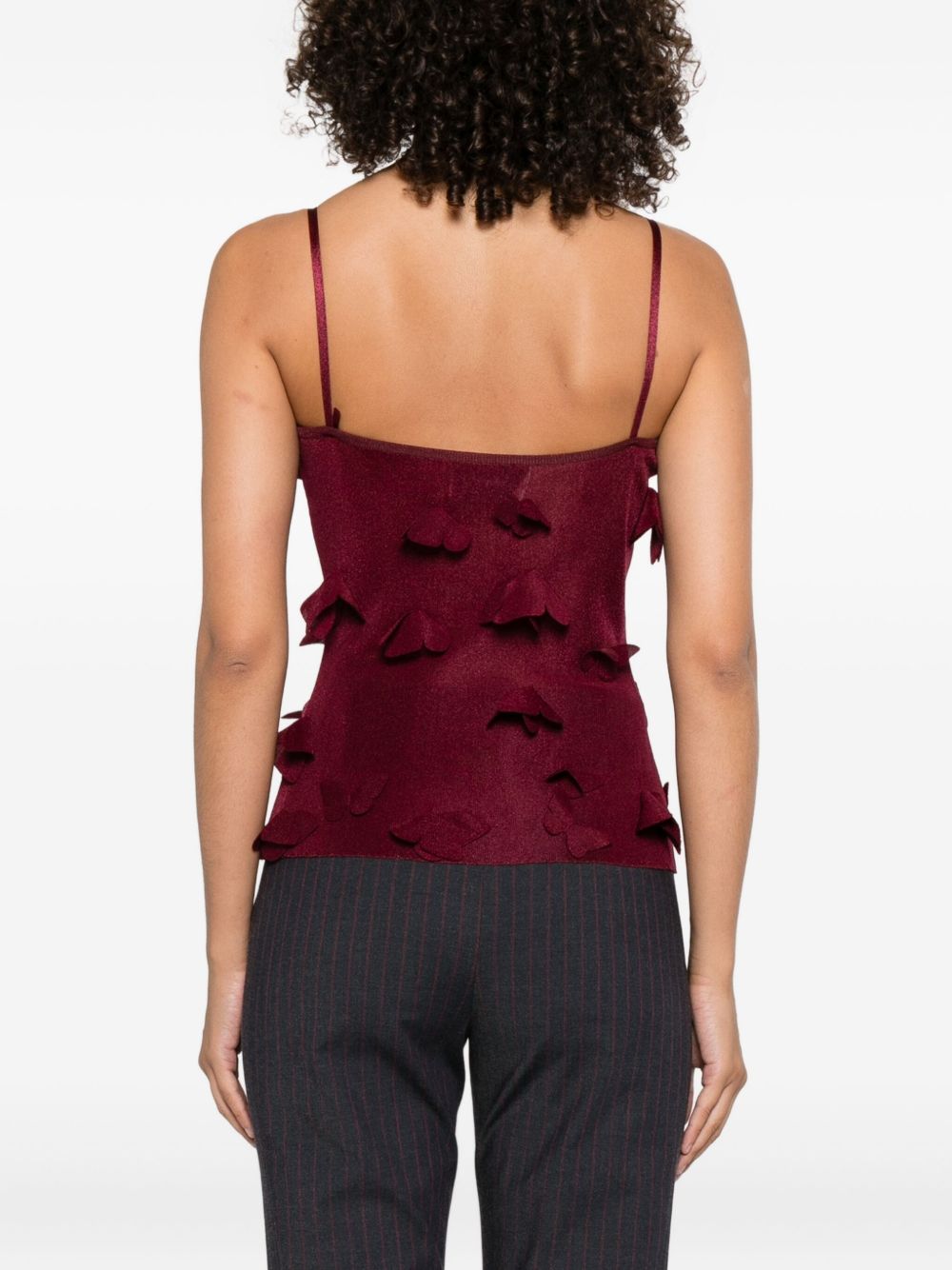 Top con ricami a farfalla in bordeaux Coperni - donna 