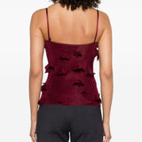 Top con ricami a farfalla in bordeaux Coperni - donna 