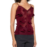 Top con ricami a farfalla in bordeaux Coperni - donna 