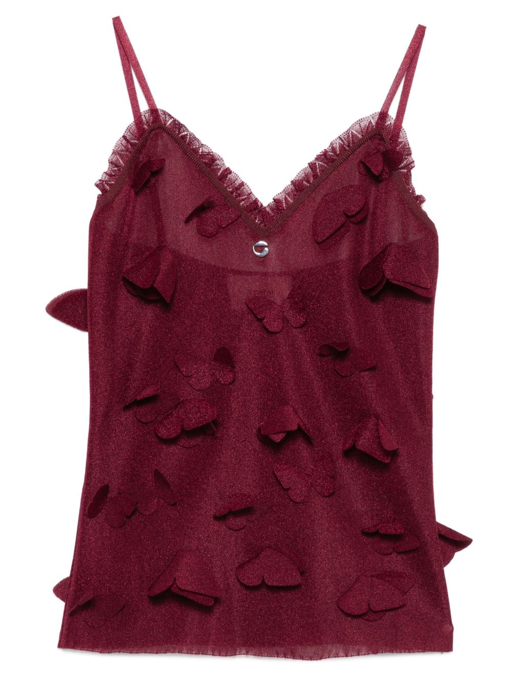 Top con ricami a farfalla in bordeaux Coperni - donna 