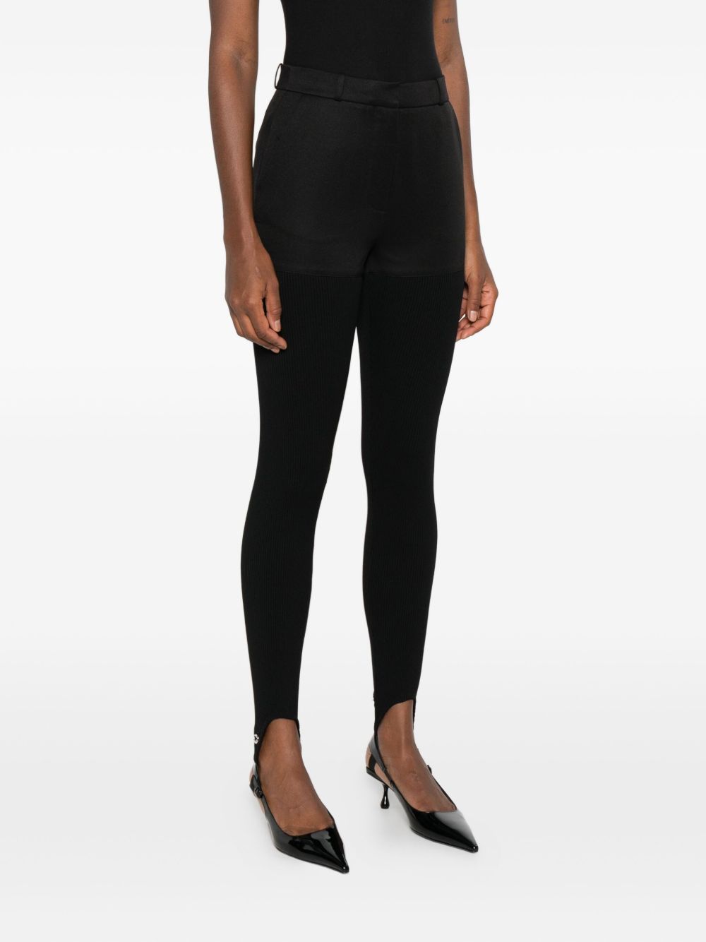 Leggings con staffe in nero Coperni - donna 