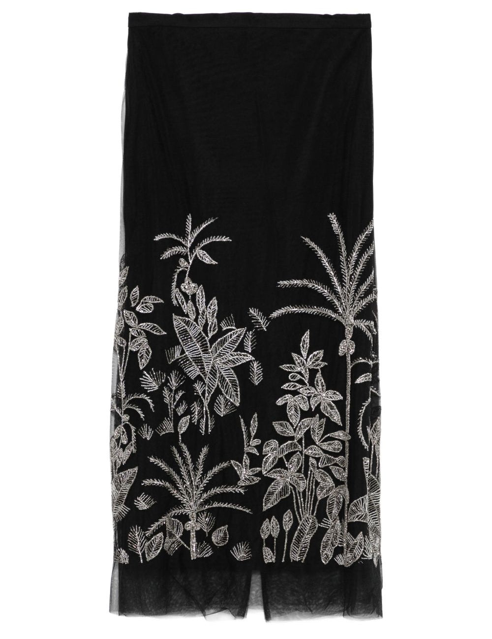 Gonna midi con ricamo a fiori in nero Costarellos - donna 