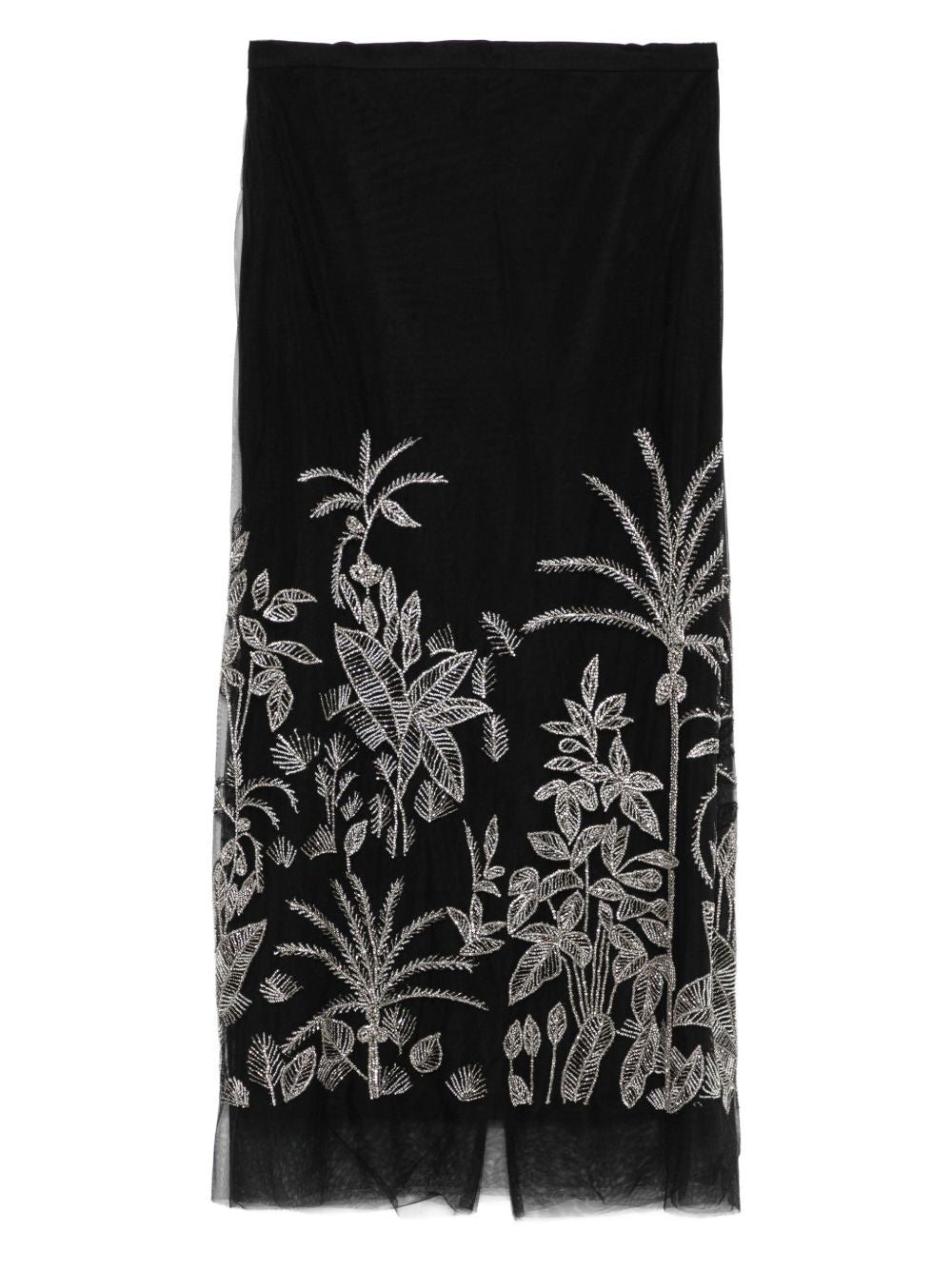 Gonna midi con ricamo a fiori in nero Costarellos - donna 