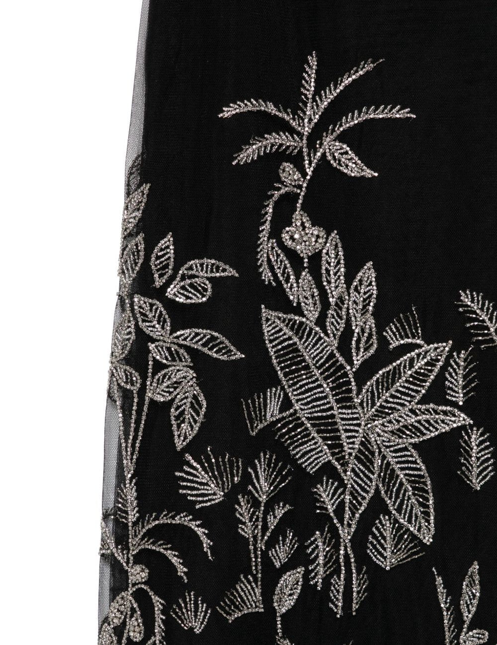Gonna midi con ricamo a fiori in nero Costarellos - donna 