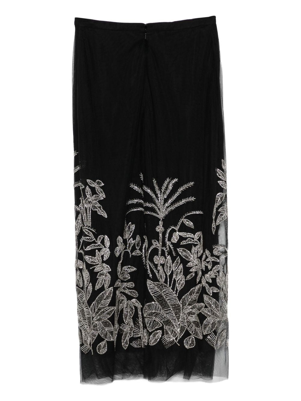 Gonna midi con ricamo a fiori in nero Costarellos - donna 