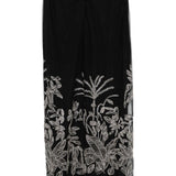 Gonna midi con ricamo a fiori in nero Costarellos - donna 