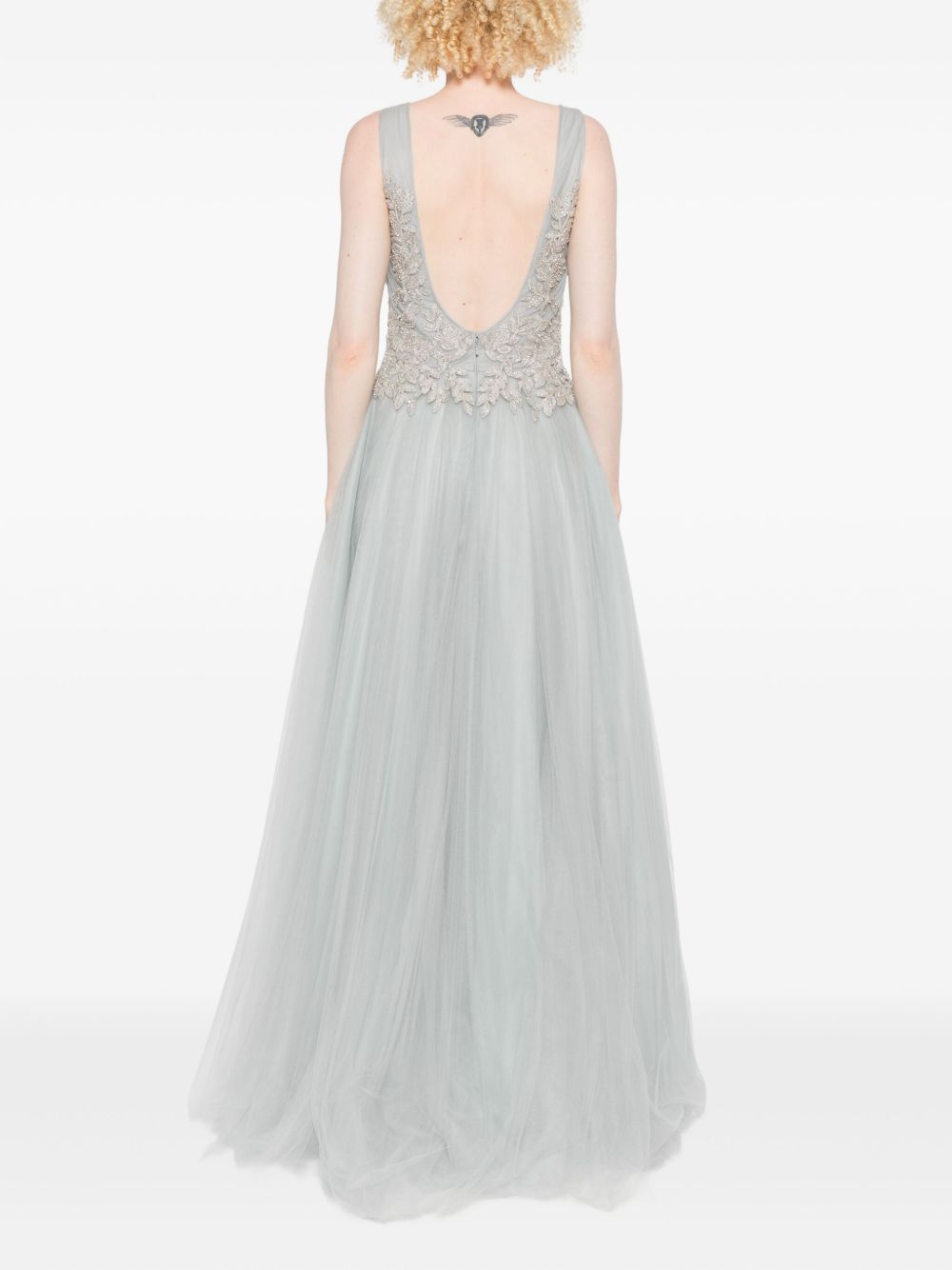 Abito lungo con scollo a V in grigio Costarellos - donna 