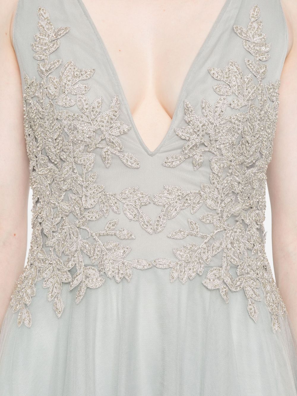Abito lungo con scollo a V in grigio Costarellos - donna 