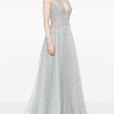 Abito lungo con scollo a V in grigio Costarellos - donna 