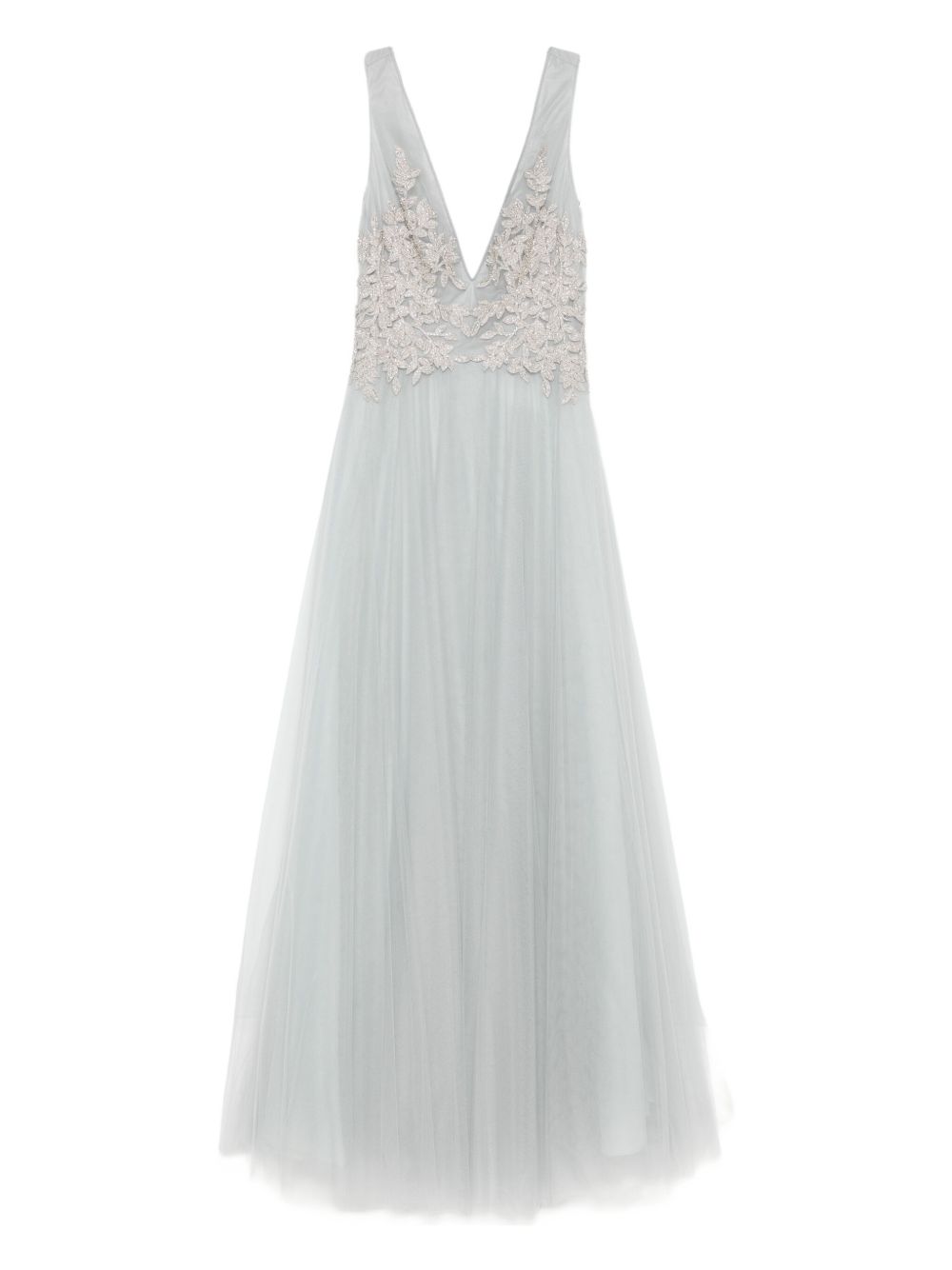 Abito lungo con scollo a V in grigio Costarellos - donna 