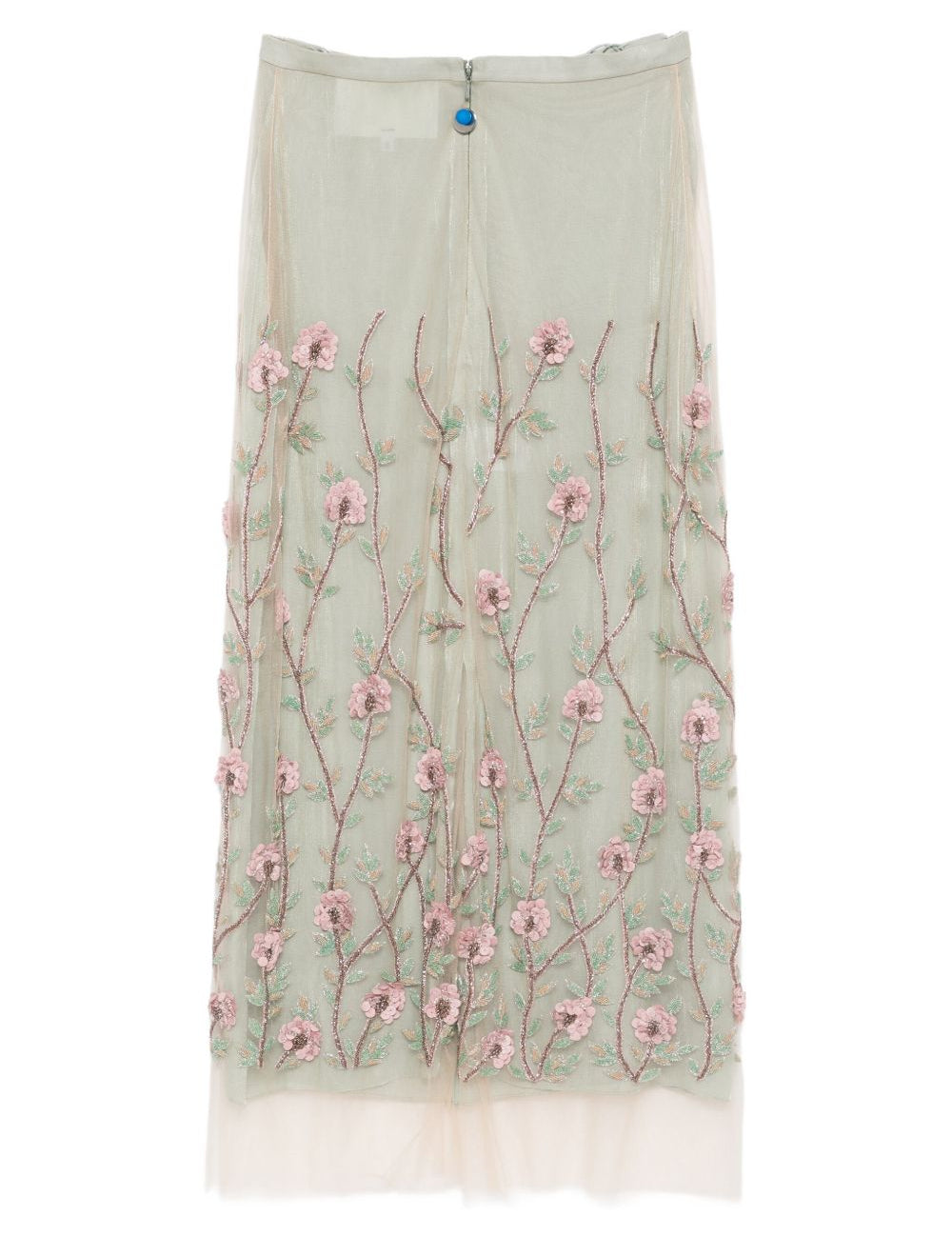 Gonna midi con ricamo a fiori in verde Costarellos - donna 