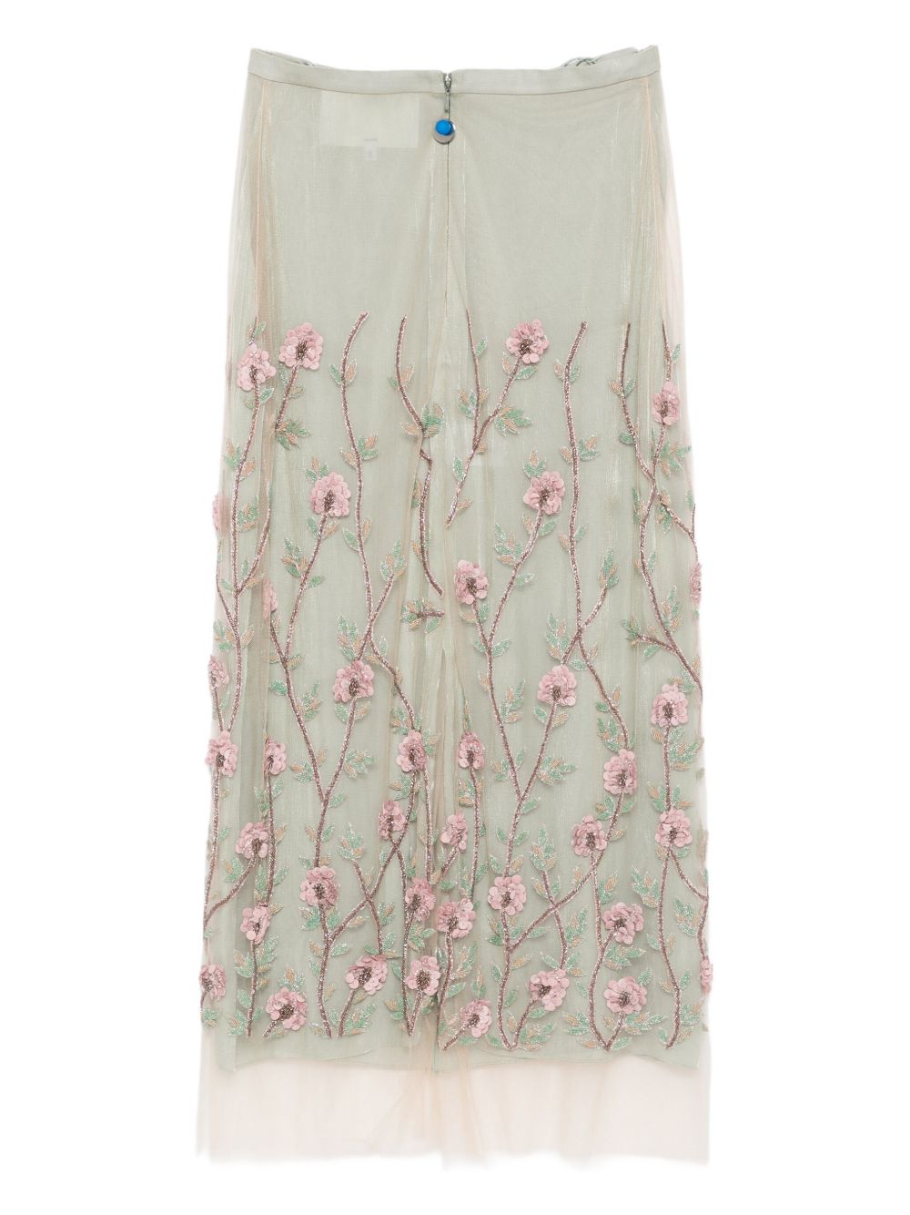 Gonna midi con ricamo a fiori in verde Costarellos - donna 