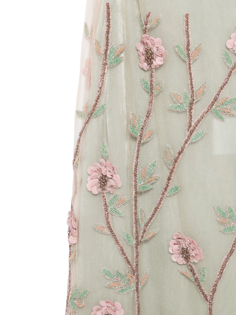Gonna midi con ricamo a fiori in verde Costarellos - donna 