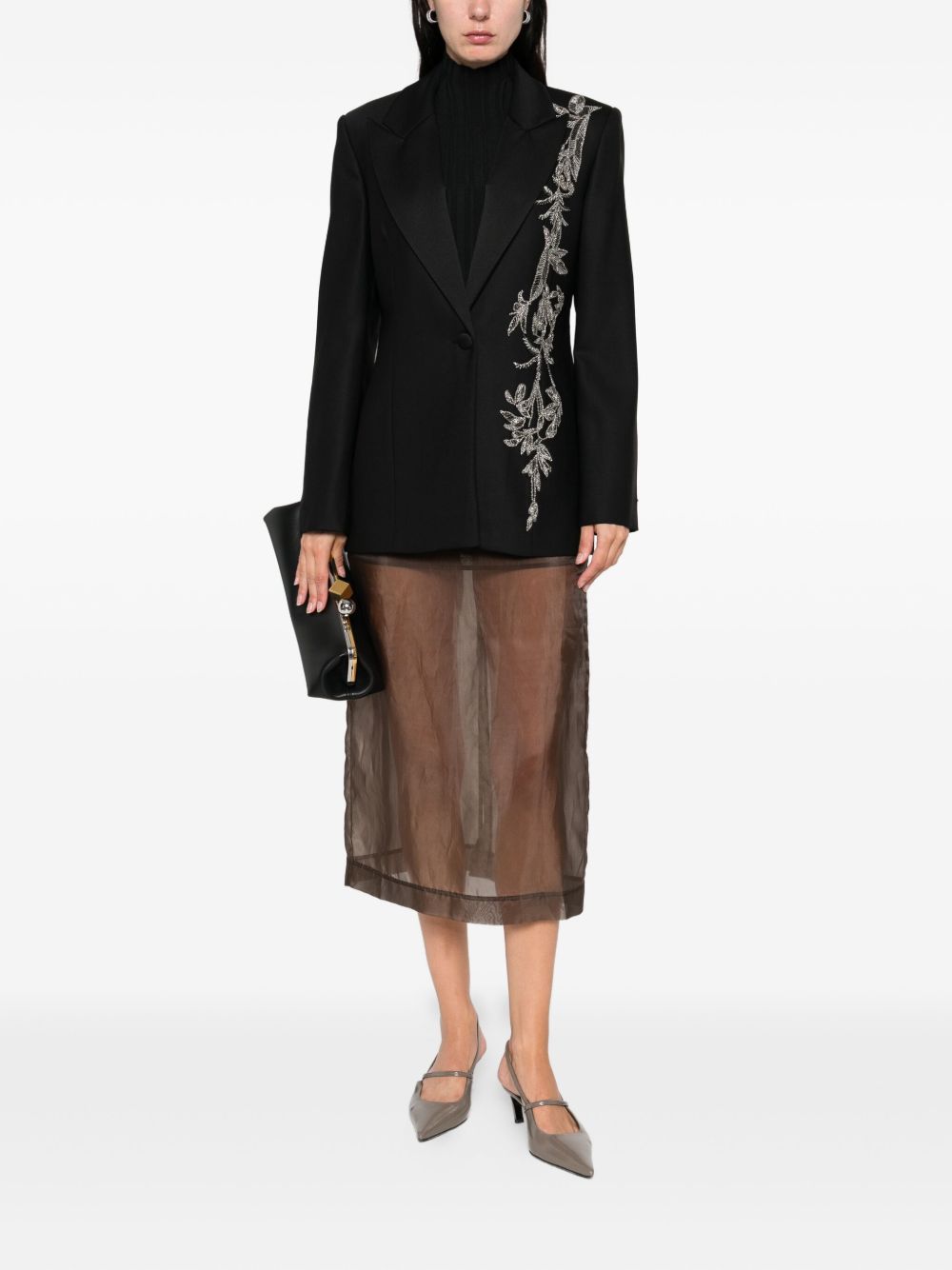 Blazer monopetto Lesia con decorazione in nero Costarellos - donna 
