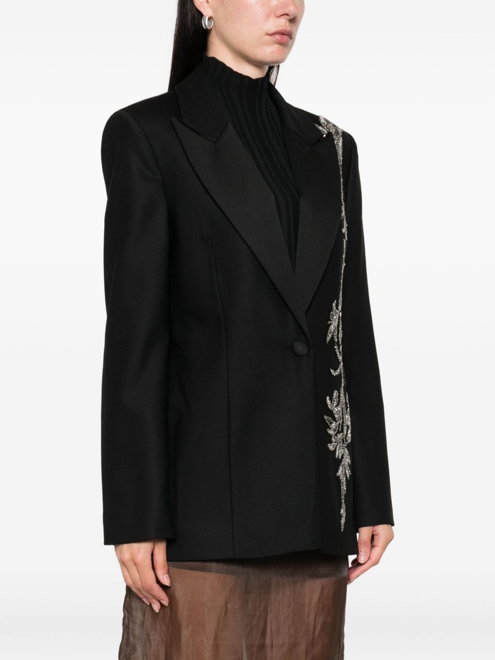 Blazer monopetto Lesia con decorazione in nero Costarellos - donna 