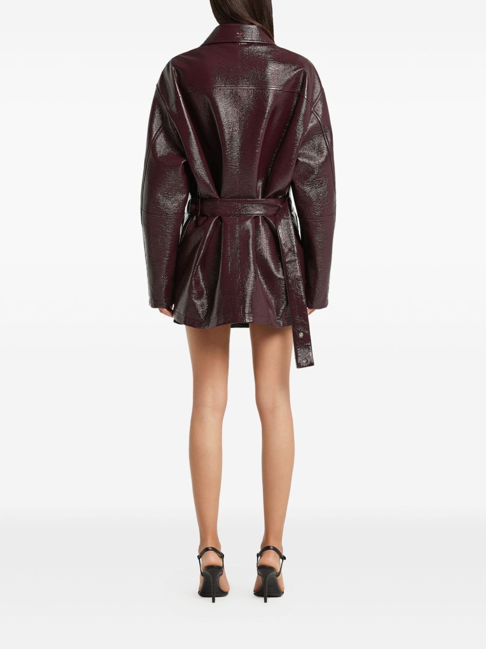 Giacca in vinile con cintura in bordeaux COURRÈGES - donna 