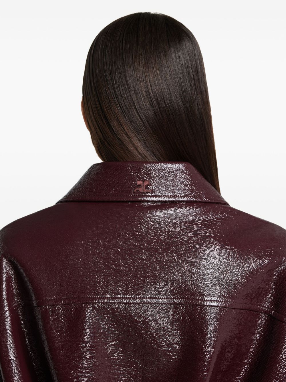 Giacca in vinile con cintura in bordeaux COURRÈGES - donna 
