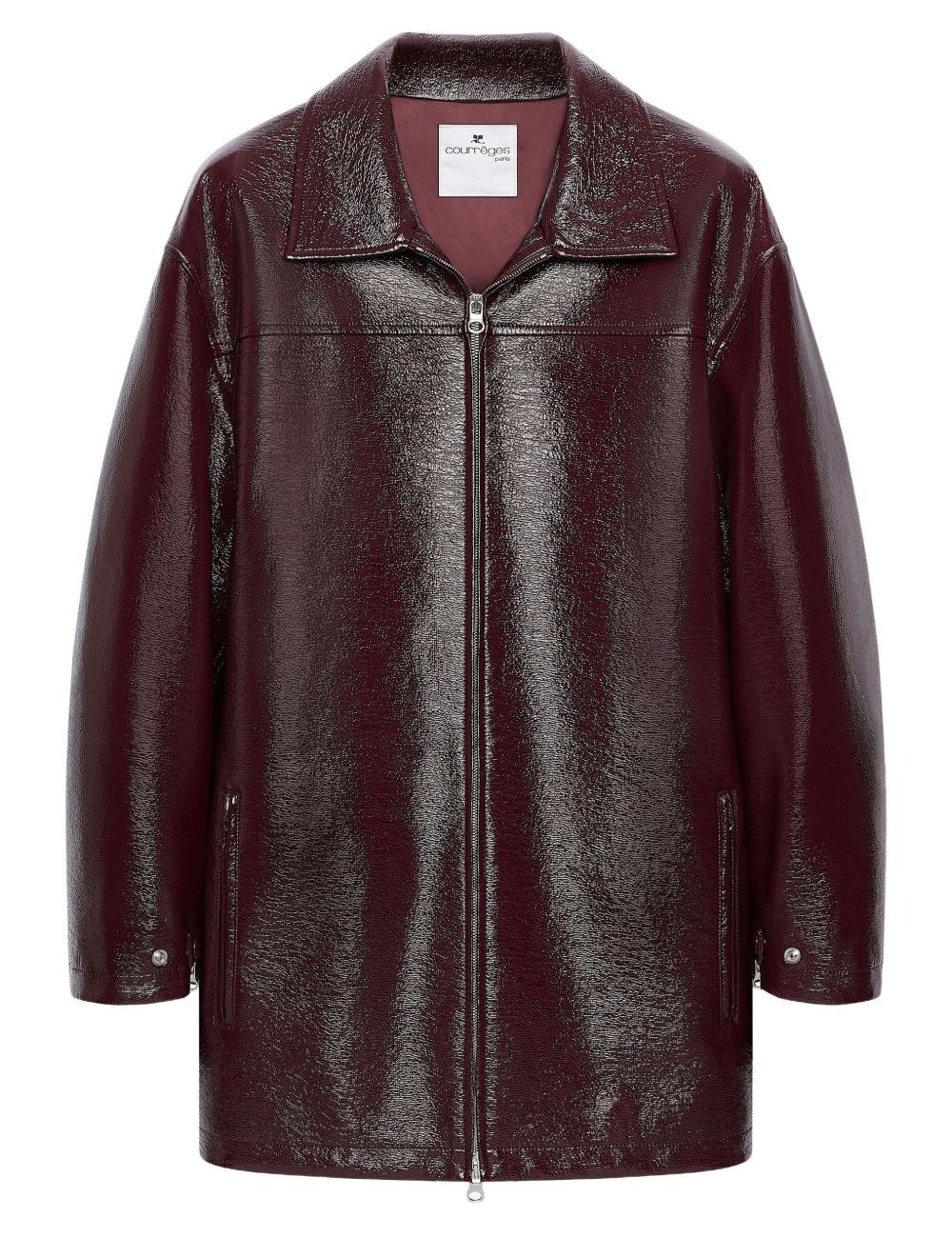 Giacca in vinile con cintura in bordeaux COURRÈGES - donna 
