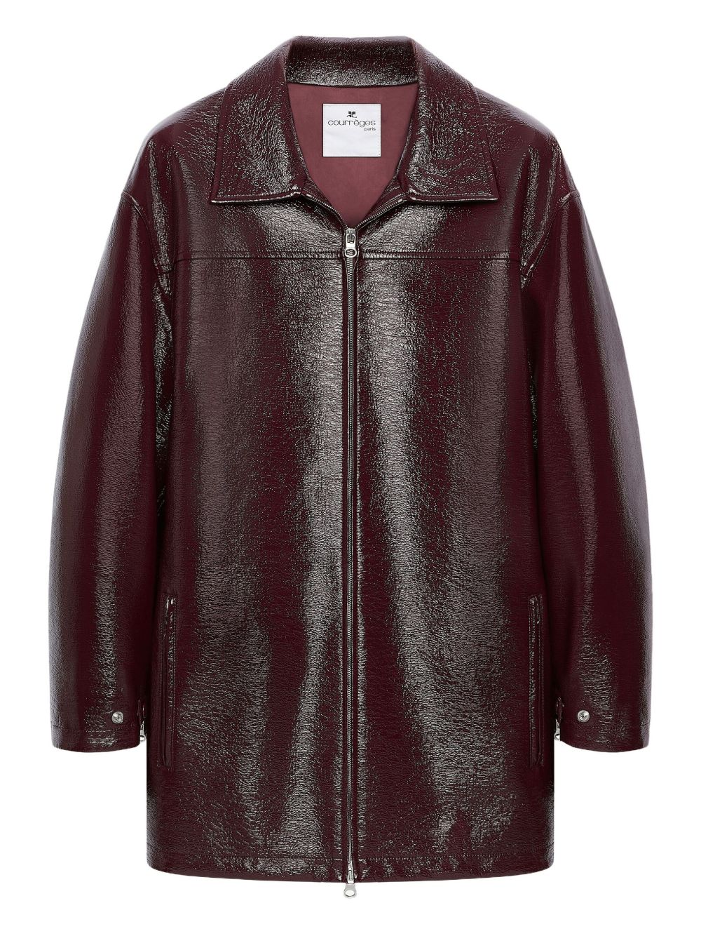 Giacca in vinile con cintura in bordeaux COURRÈGES - donna 
