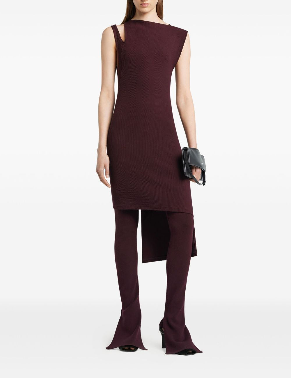 Abito midi asimmetrico in viola Courrèges - donna 