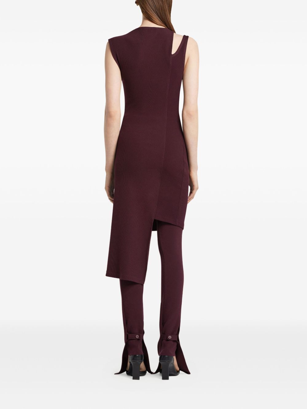 Abito midi asimmetrico in viola Courrèges - donna 