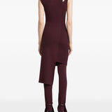 Abito midi asimmetrico in viola Courrèges - donna 