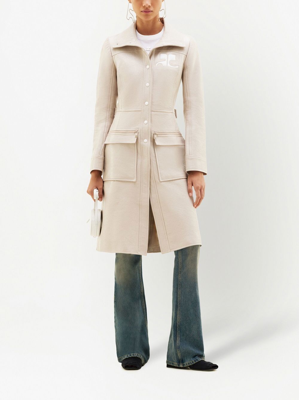 Trench Reedition in vinile in beige chiaro Courrèges - donna 