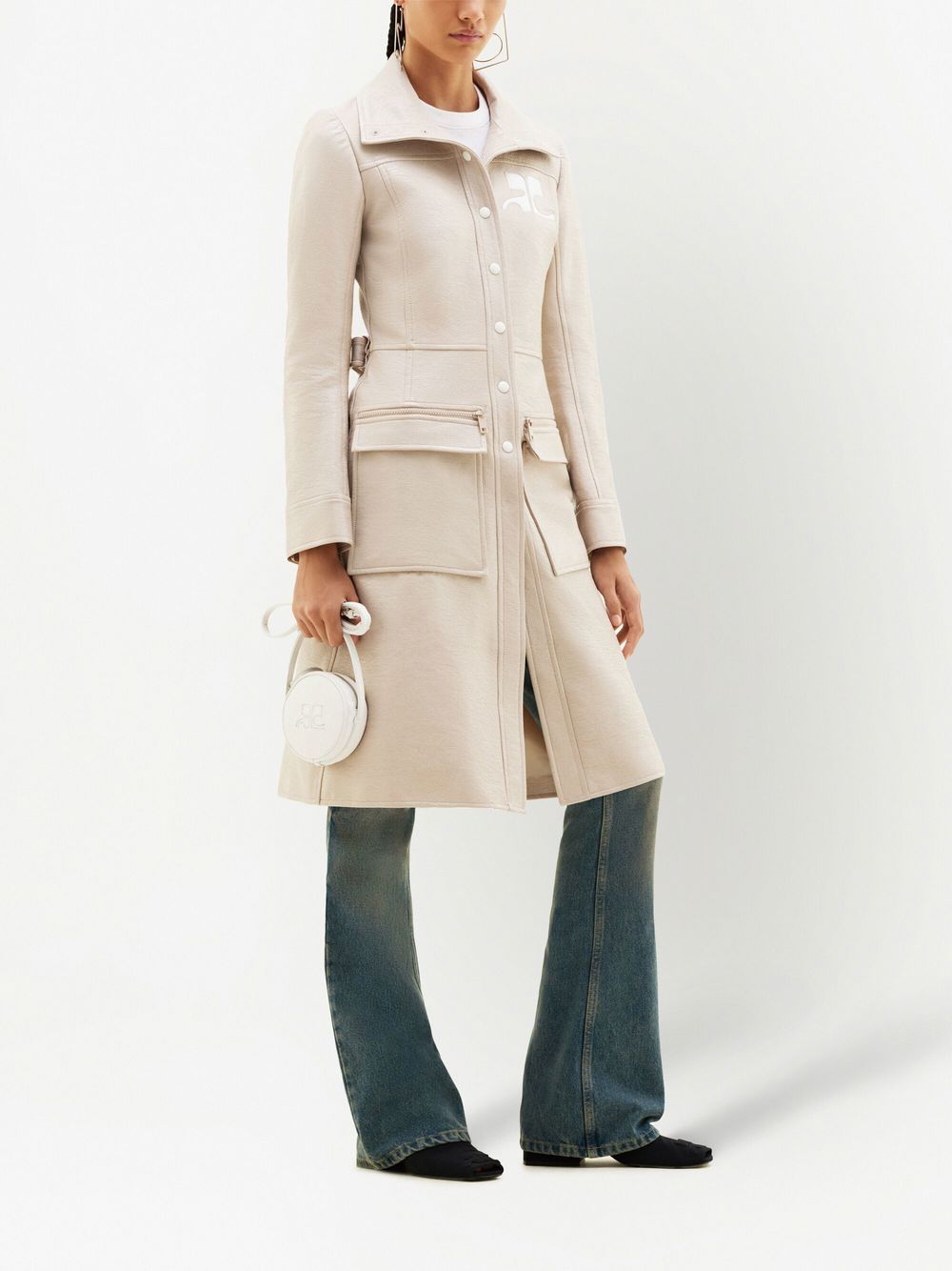 Trench Reedition in vinile in beige chiaro Courrèges - donna 
