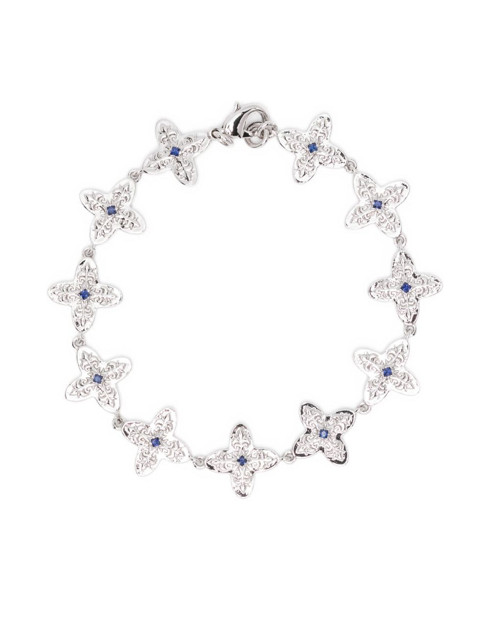 Bracciale gotico con trifoglio in argento Darkai - unisex 