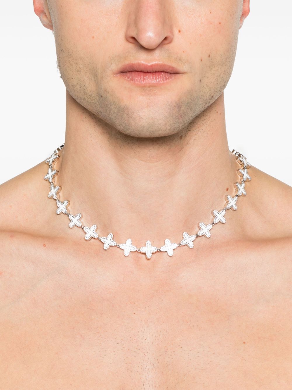 Collana Clover in bianco Darkai - unisex 