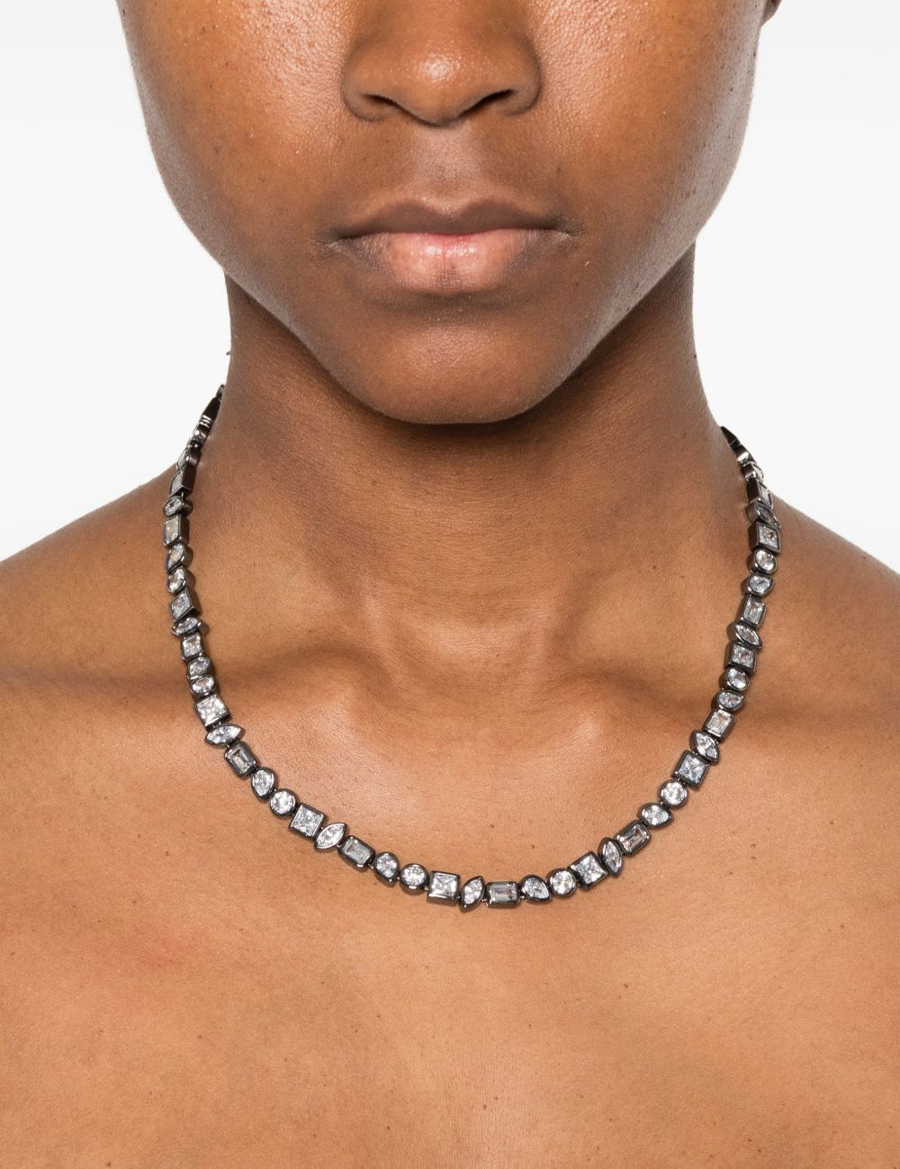 Collana con cristalli misti in argento Darkai - unisex 