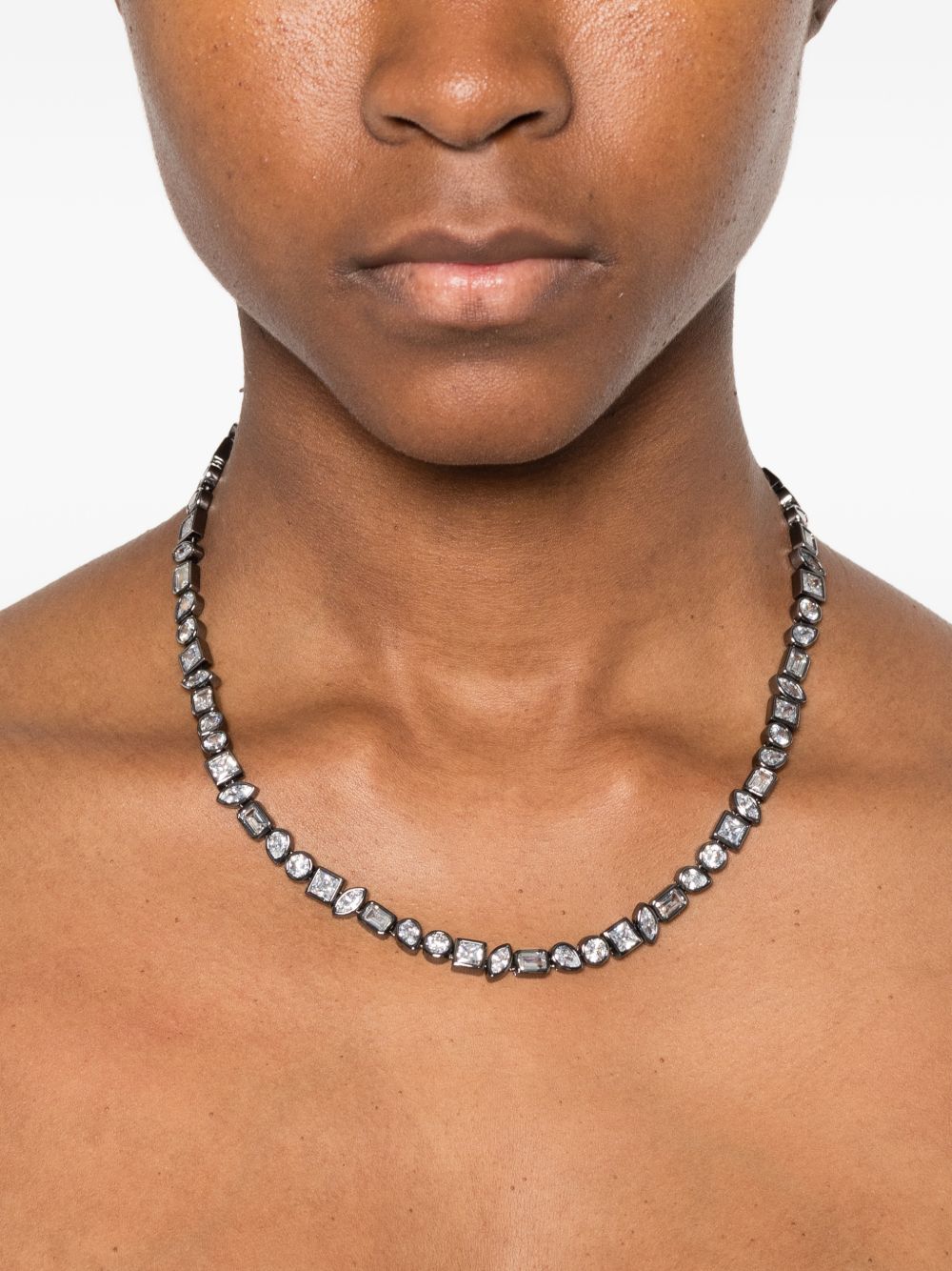 Collana con cristalli misti in argento Darkai - unisex 