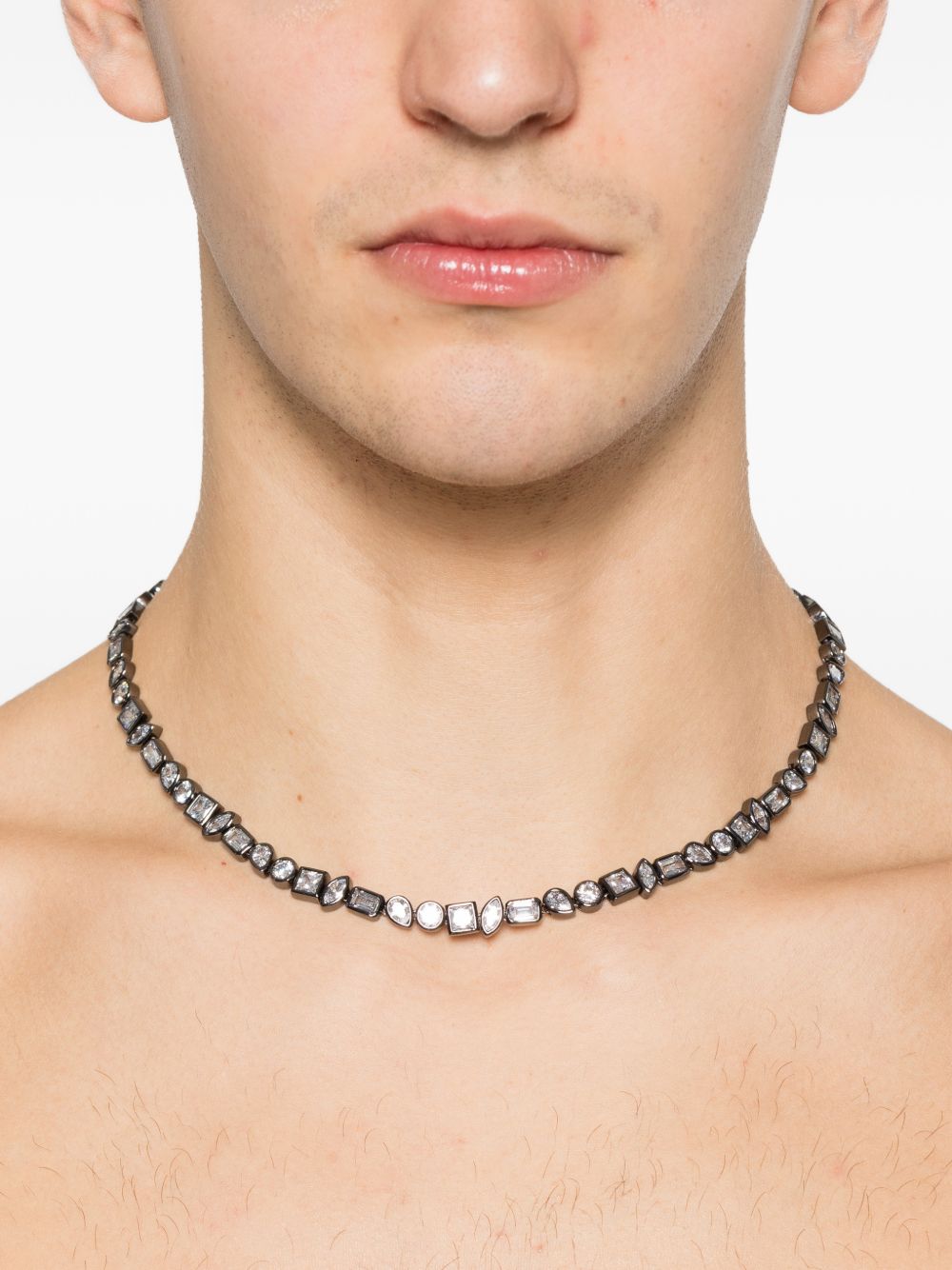 Collana con cristalli misti in argento Darkai - unisex 