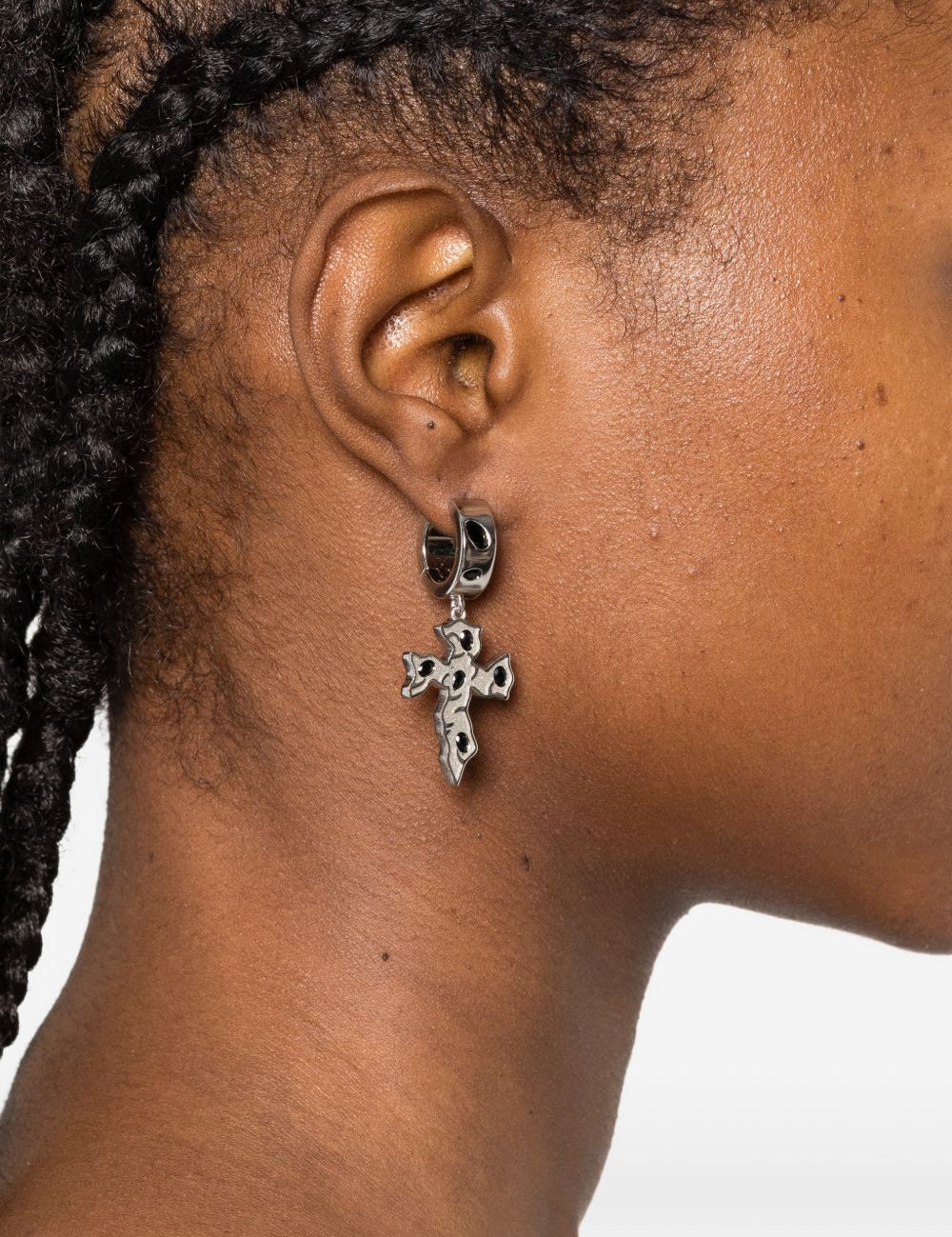 Orecchini Tipsy Cross in argento Darkai - unisex 