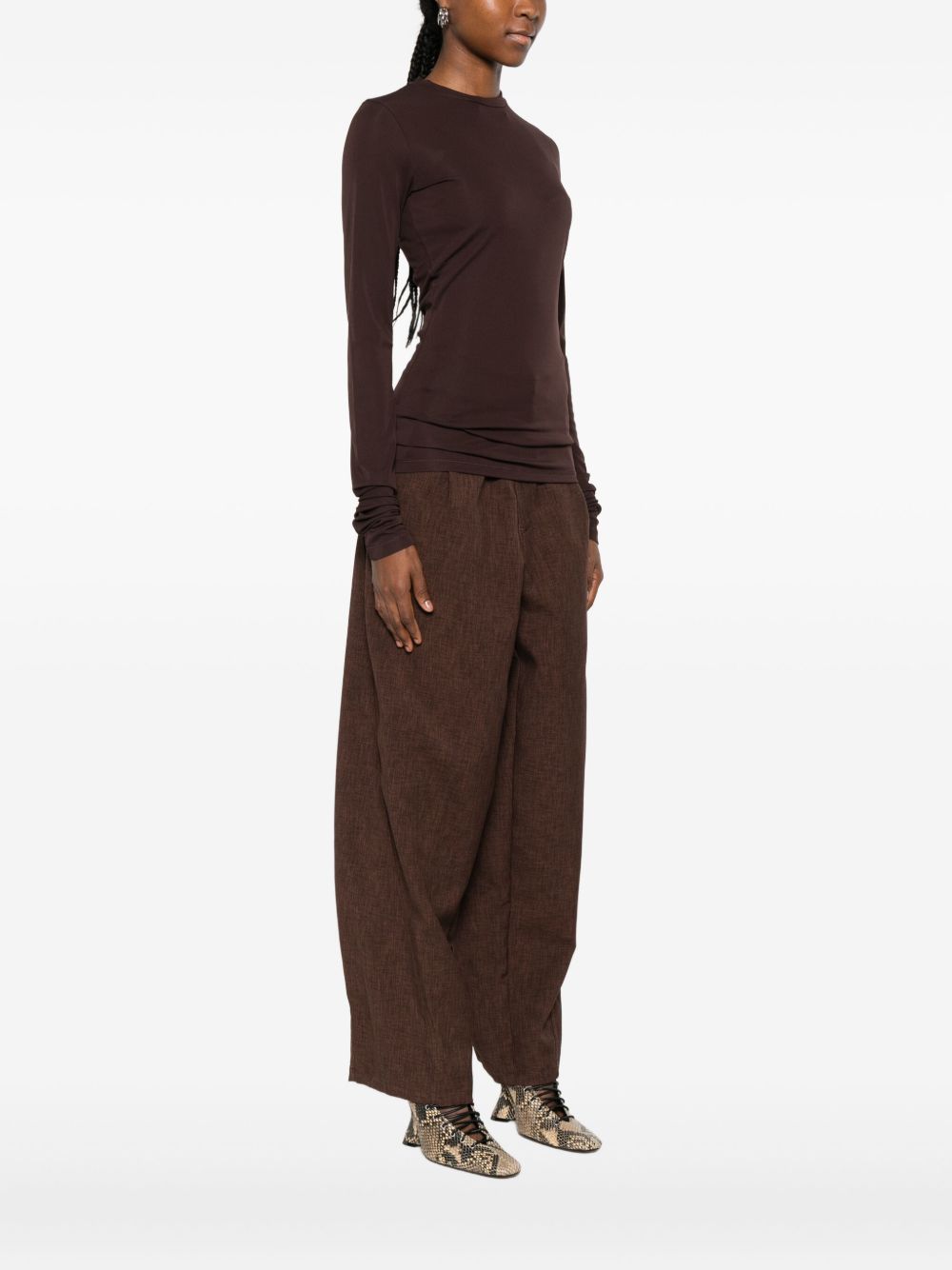 Top a maniche lunghe in marrone  Darkpark - donna 