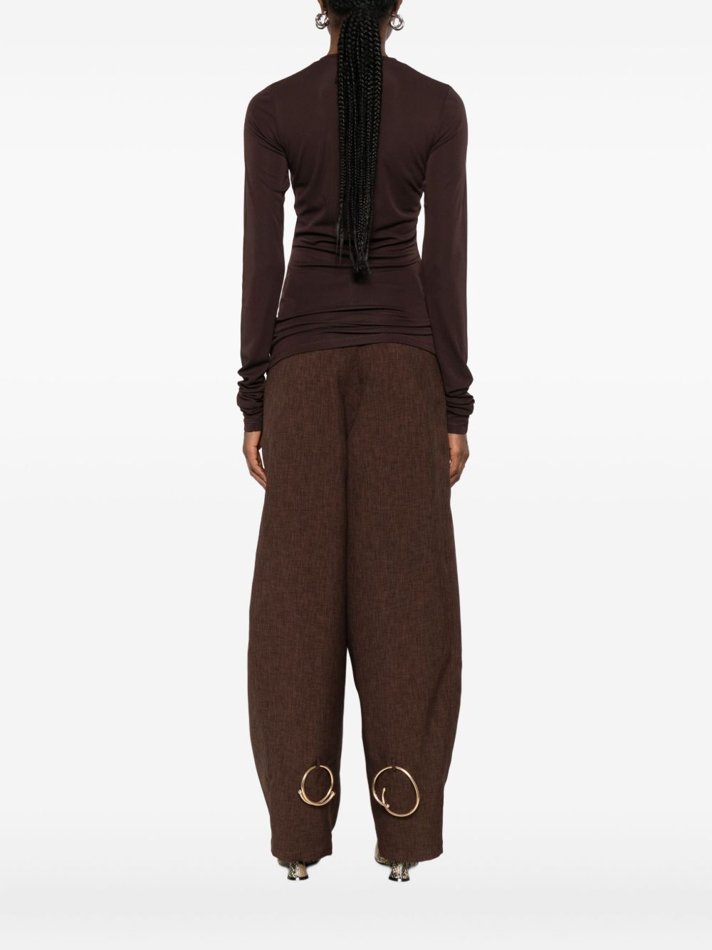 Top a maniche lunghe in marrone  Darkpark - donna 