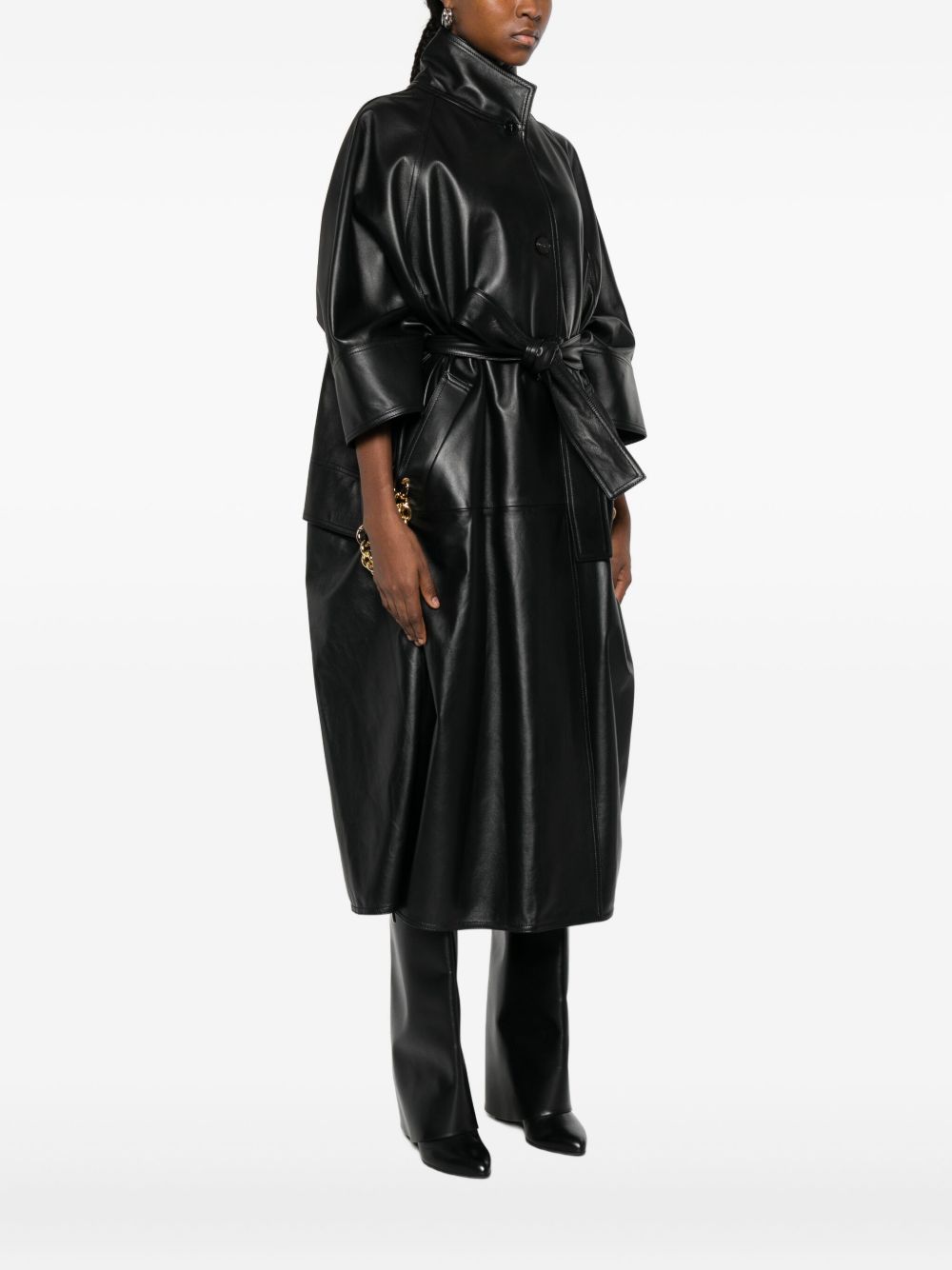 Cappotto con cintura in nero Darkpark - donna 