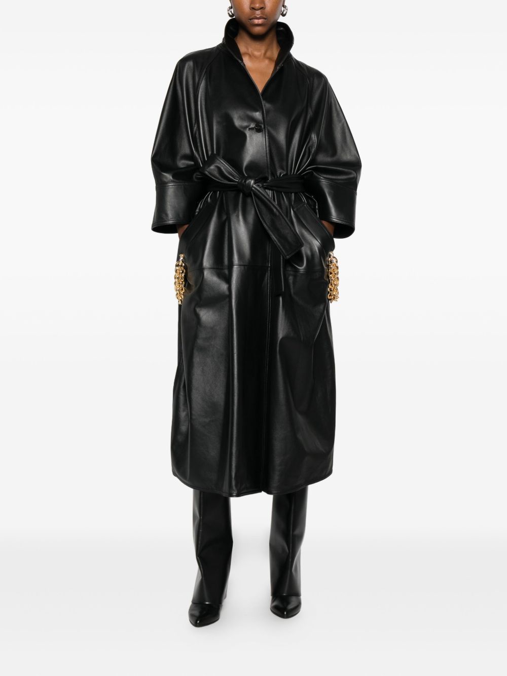 Cappotto con cintura in nero Darkpark - donna 