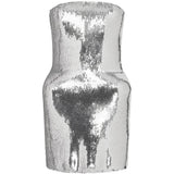 Mini abito con paillettes e fianchi imbottiti in argento David koma - donna 