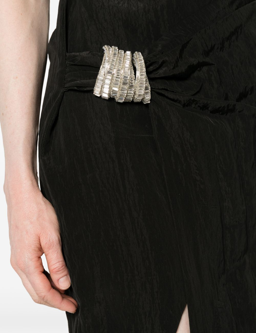Abito con fiocco oversize e cristalli in nero David Koma - donna 