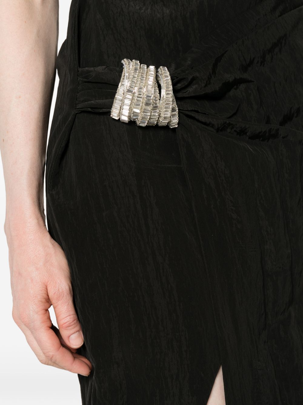 Abito con fiocco oversize e cristalli in nero David Koma - donna 
