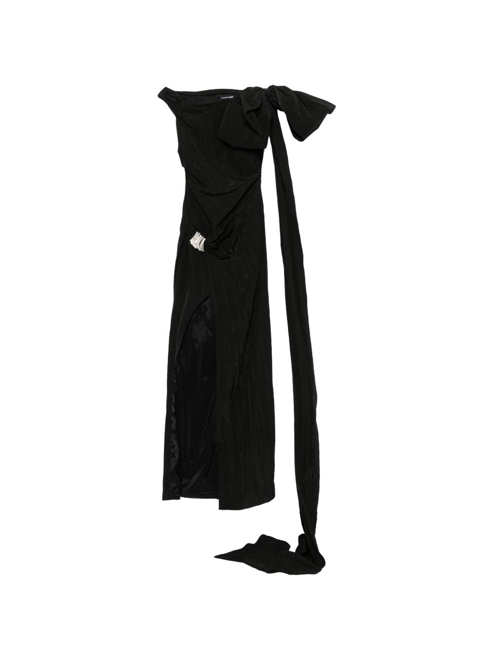 Abito con fiocco oversize e cristalli in nero David Koma - donna 