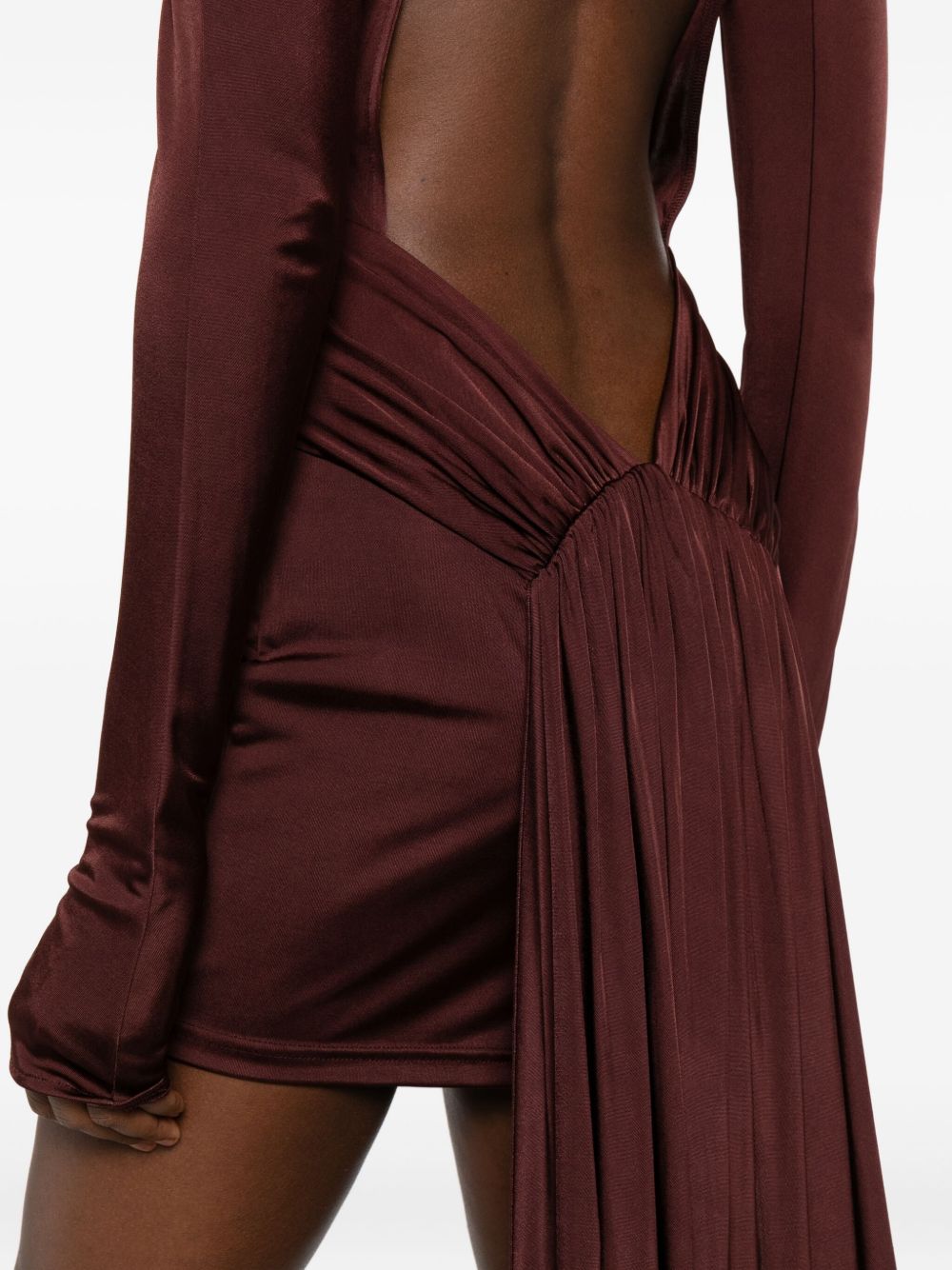 Abito mini con strascico in bordeaux David Koma - donna 