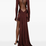 Abito mini con strascico in bordeaux David Koma - donna 