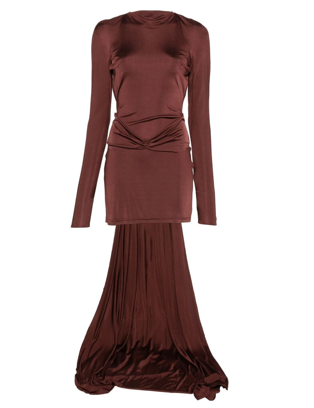Abito mini con strascico in bordeaux David Koma - donna 