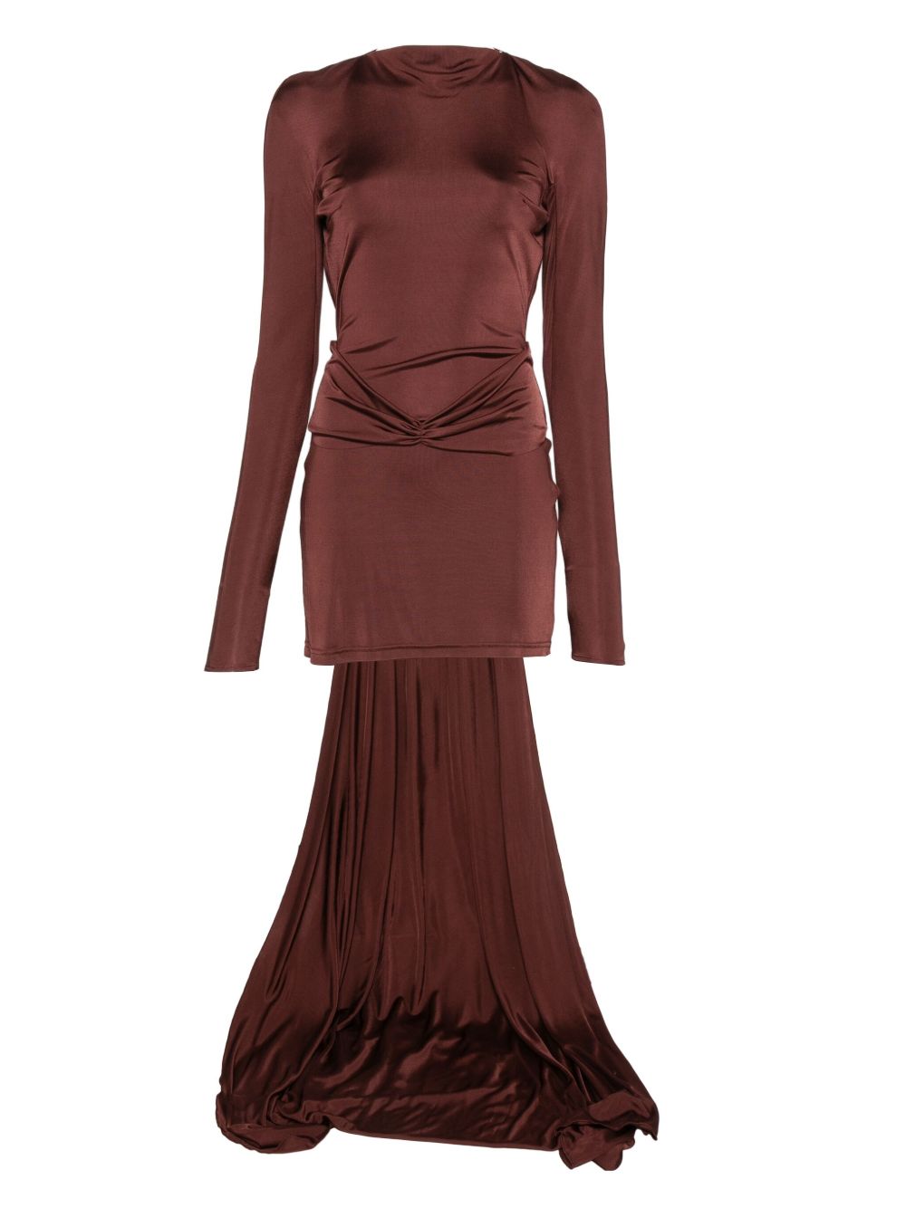 Abito mini con strascico in bordeaux David Koma - donna 