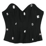 Corsetto con cristalli in nero David koma - donna 