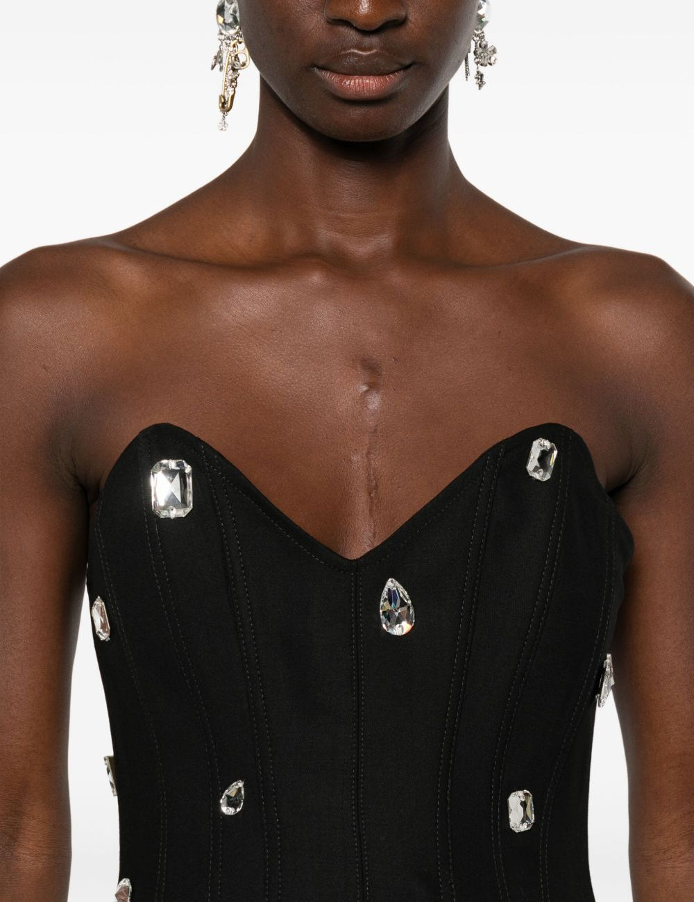 Corsetto con cristalli in nero David koma - donna 