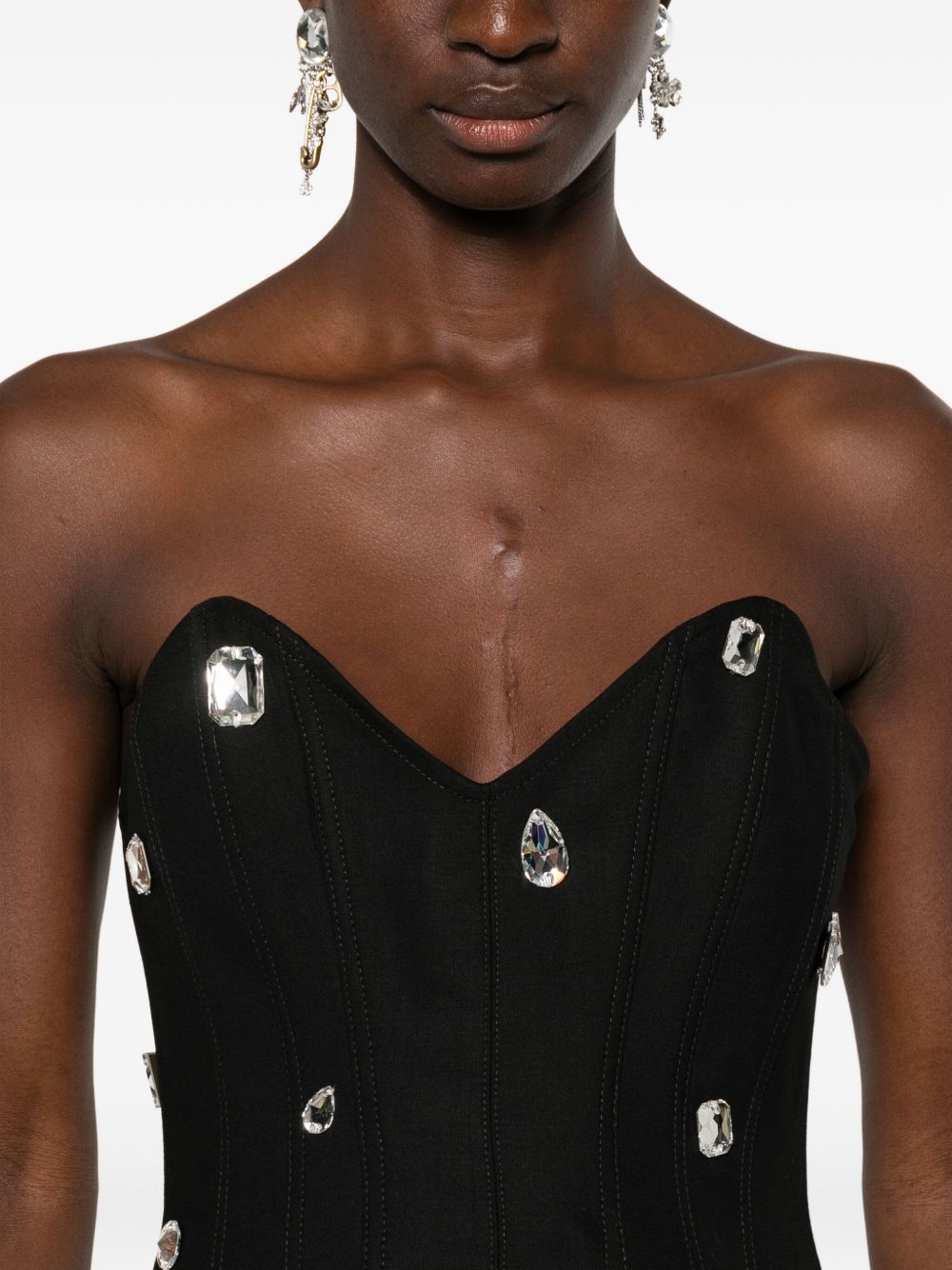 Corsetto con cristalli in nero David koma - donna 