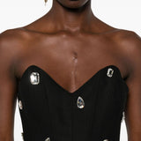 Corsetto con cristalli in nero David koma - donna 